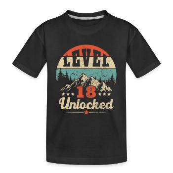 Level 18 freigeschaltet - Gamer - Geburtstag - Geschenk - Kinder Premium Bio T-Shirt - Schwarz - Vorne