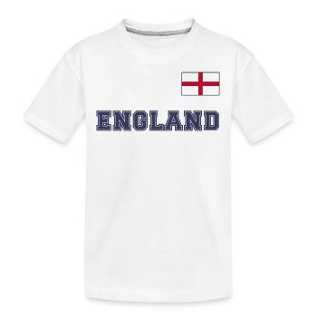 Look maillot ANGLETERRE avec drapeau drapeau sur la poitrine - T-shirt bio Premium Enfant - blanc - Devant