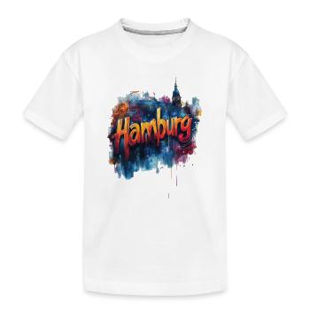 Hamburg - Kinder Premium Bio T-Shirt - Weiß - Vorne