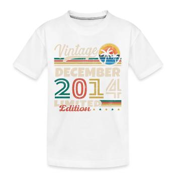 December 2014 Vintage Retro Birthday Gift - Kids' Premium Organic T-Shirt - white - Front