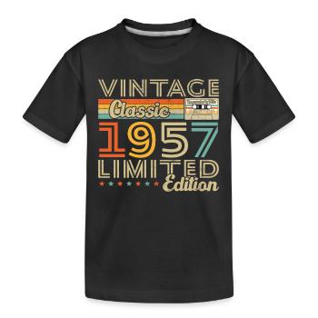 Vinatge 1957 Geburtstagsgeschenk - Kinder Premium Bio T-Shirt - Schwarz - Vorne