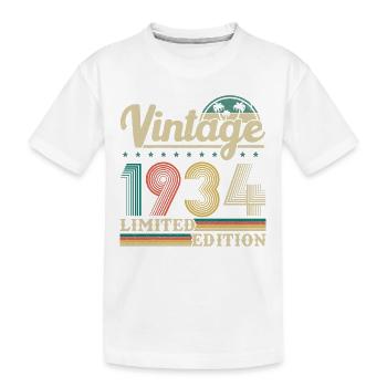 1934 Vintage Retro Birthday Gift - Kids' Premium Organic T-Shirt - white - Front