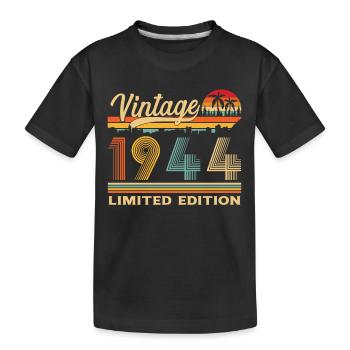 1944 Vintage Retro Birthday Gift - Kids' Premium Organic T-Shirt - black - Front