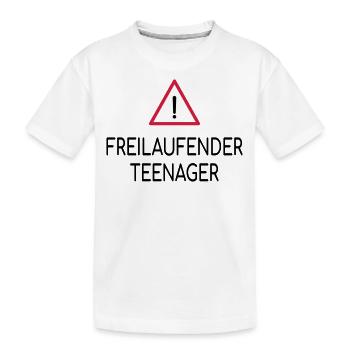 Achtung Freilaufender Teenager - Kinder Premium Bio T-Shirt - Weiß - Vorne