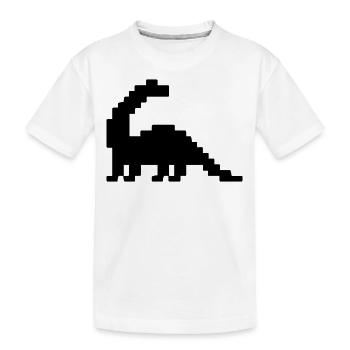 Dinosaure Brontosaure Pixel - T-shirt bio Premium Enfant - blanc - Devant