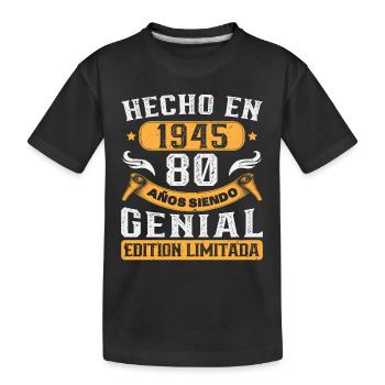 80 Years 1945 Vintage Birthday Gift - Kids' Premium Organic T-Shirt - black - Front