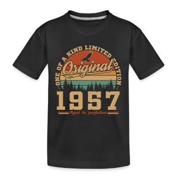 1957 Vintage Retro Geburtstagsgeschenk - Kinder Premium Bio T-Shirt - Schwarz - Vorne
