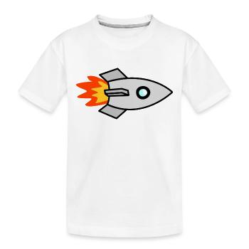 Rakete - Kinder Premium Bio T-Shirt - Weiß - Vorne