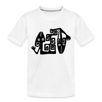 Lizard Illustration Ethno Style - Kinder Premium Bio T-Shirt - Weiß - Vorne