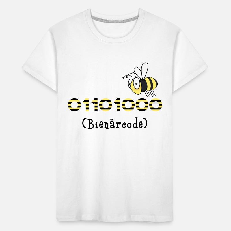 Binary code bee code computer science gift honey Kids' Premium Organic T-Shirt