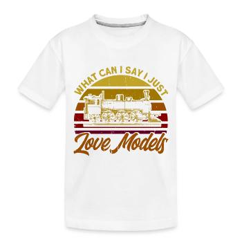Voyage en train Locomotive Modèle réduit de train Cadeau - T-shirt bio Premium Enfant - blanc - Devant