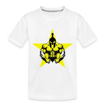 Spartan Bodybuilder Muscles - Kids' Premium Organic T-Shirt - white - Front