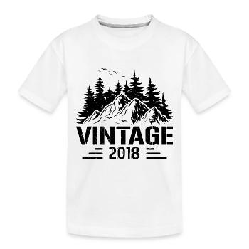 T-Shirt VINTAGE 2018 - Kinder Premium Bio T-Shirt - Weiß - Vorne