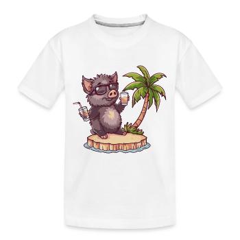 Cochon Été Sanglier - T-shirt bio Premium Enfant - blanc - Devant