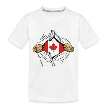 Drapeau du Canada Feuille d’érable Drapeau canadien Canada - T-shirt bio Premium Enfant - blanc - Devant