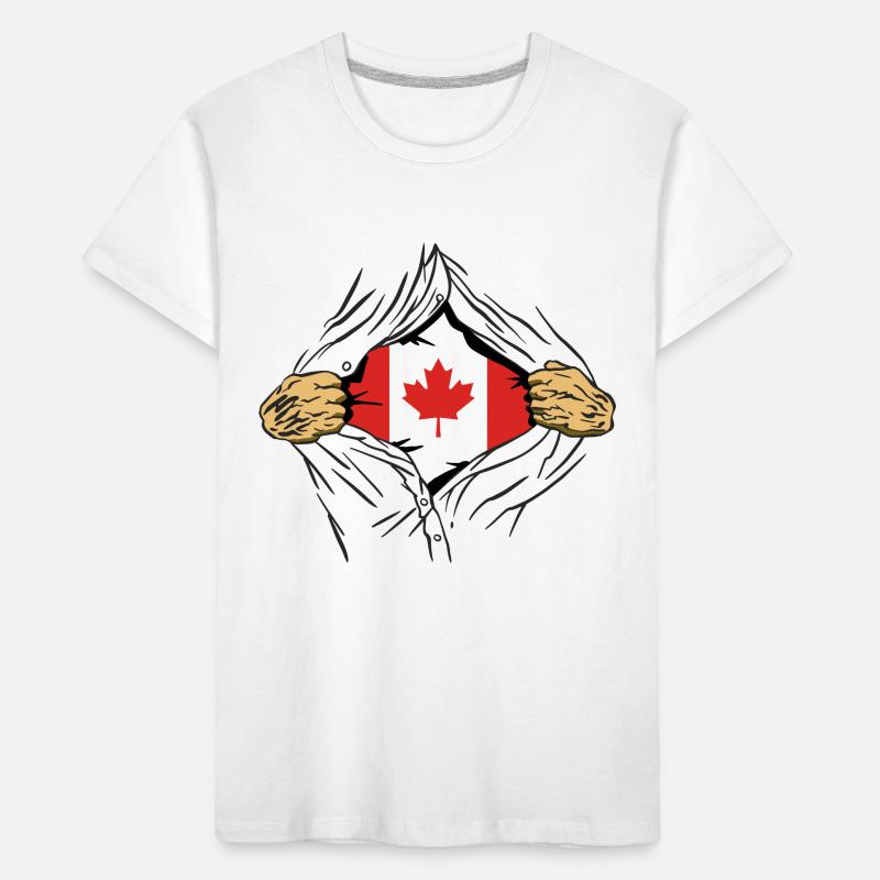 Drapeau du Canada Feuille d’érable Drapeau canadien Canada T-shirt bio Premium Enfant