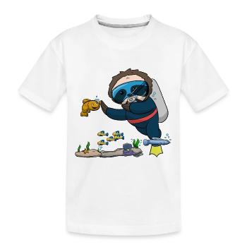 Plongée sous-marine Paresseux Animal Plongée I Cadeau - T-shirt bio Premium Enfant - blanc - Devant