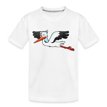 Storch - Kinder Premium Bio T-Shirt - Weiß - Vorne