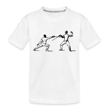 fencing fechten floret sword parry samurai16 - Kinder Premium Bio T-Shirt - Weiß - Vorne