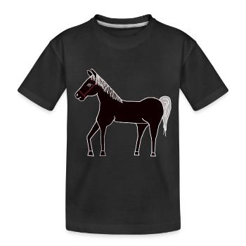 Equitation1 Cavalier Cheval Fool Sports équestres Centre équestre - T-shirt bio Premium Enfant - noir - Devant