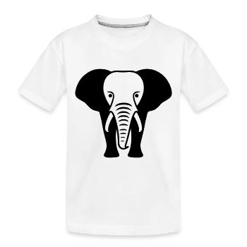 Elefant Tier Silhouette - Kinder Premium Bio T-Shirt - Weiß - Vorne