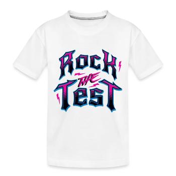 Test Day Rock Der Test Funny Teacher Testing Day - Kinder Premium Bio T-Shirt - Weiß - Vorne
