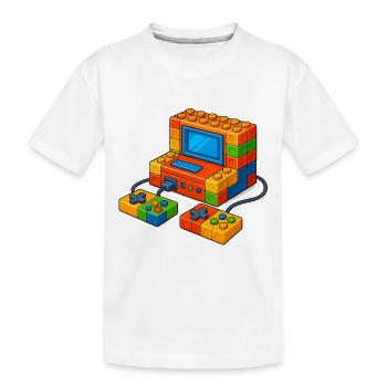 Master Builder Brick Building Block - Kids' Premium Organic T-Shirt - white - Front