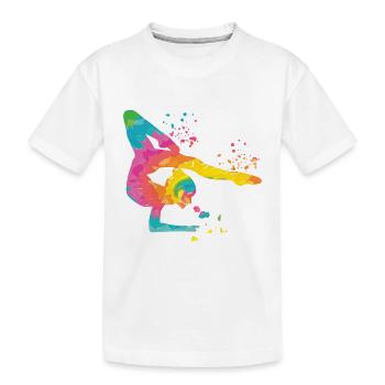 Gymnaste avec gymnastique rythmique au sol - T-shirt bio Premium Enfant - blanc - Devant