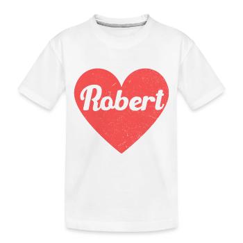 Robert Name Red Heart Love Fan Retro - Kids' Premium Organic T-Shirt - white - Front