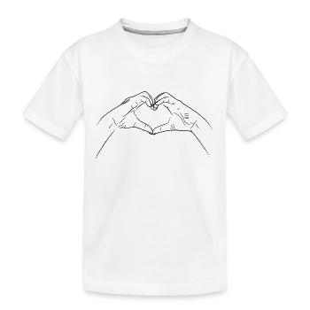Hands shape heart gesture - Kids' Premium Organic T-Shirt - white - Front