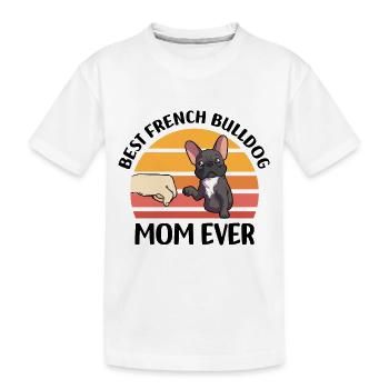 Französische Bulldogge - Kinder Premium Bio T-Shirt - Weiß - Vorne