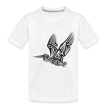 Pelikan Tribal Tattoo - Kinder Premium Bio T-Shirt - Weiß - Vorne