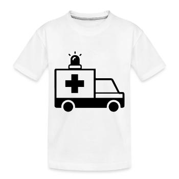 Krankenwagen Ambulance - Kinder Premium Bio T-Shirt - Weiß - Vorne