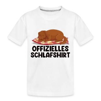 Offizielles Schlafshirt Schlafender Hund - Kinder Premium Bio T-Shirt - Weiß - Vorne