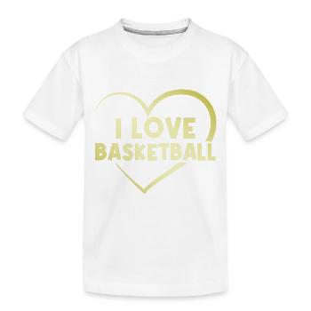 I love basketball heart - Kids' Premium Organic T-Shirt - white - Front