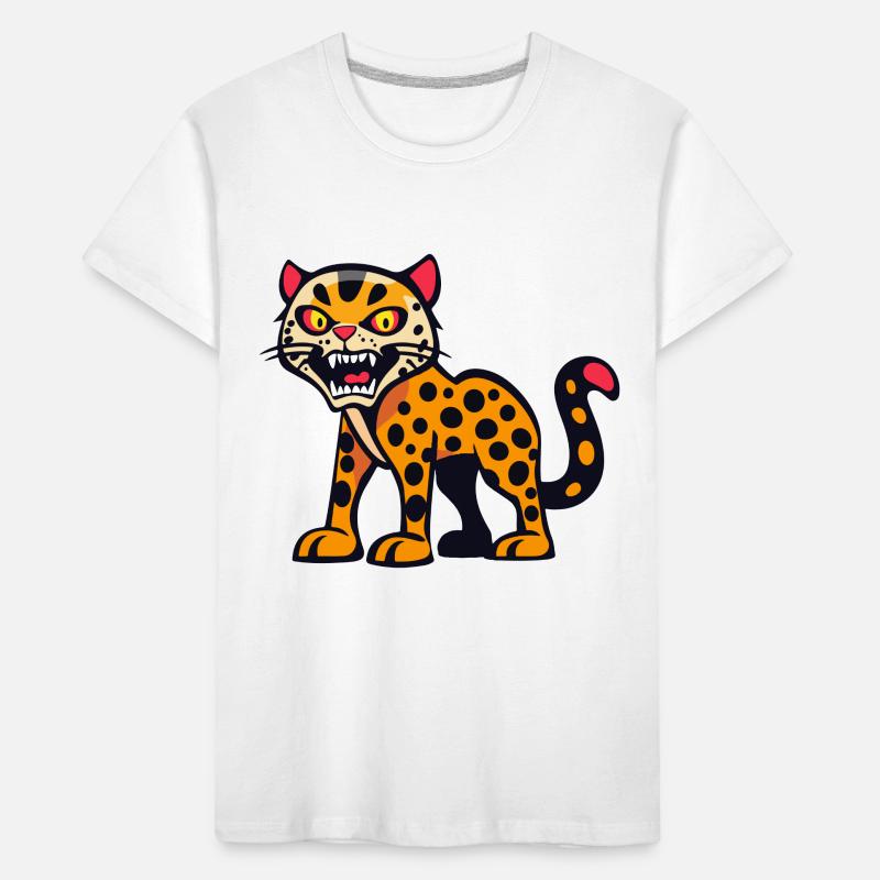 Leopard Halloween Comic Lustig Kinder Premium Bio T-Shirt