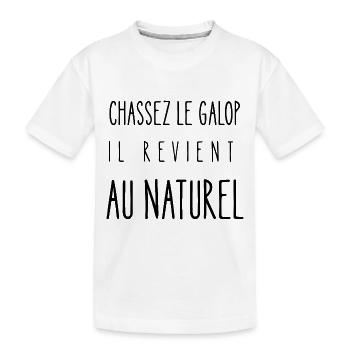 chassez le galop il revient au naturel - T-shirt bio Premium Enfant - blanc - Devant