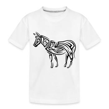 Esel Tribal Tattoo - Kinder Premium Bio T-Shirt - Weiß - Vorne
