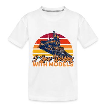 Trains miniatures Voyage en train cadeau - T-shirt bio Premium Enfant - blanc - Devant