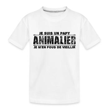 je suis un papy animalier cadeau pour mon papy. - T-shirt bio Premium Enfant - blanc - Devant