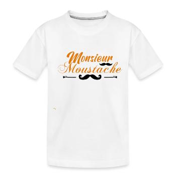 monsieur moustaches, Idée cadeau d'élégance. - T-shirt bio Premium Enfant - blanc - Devant