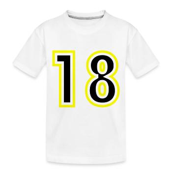 18 Zahl College - Kinder Premium Bio T-Shirt - Weiß - Vorne