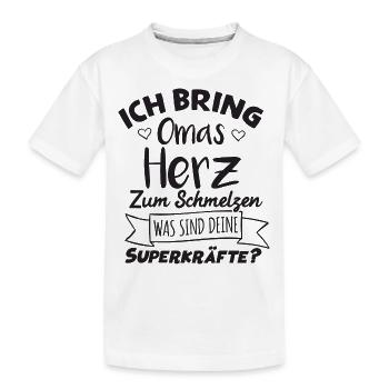 Baby Nachwuchs Kind Großeltern Omas Herz schmelzen - Kinder Premium Bio T-Shirt - Weiß - Vorne
