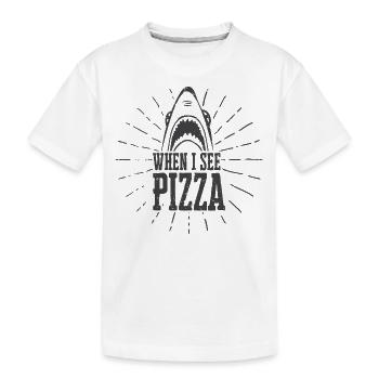 Graphique de sarcasme de pizza - T-shirt bio Premium Enfant - blanc - Devant