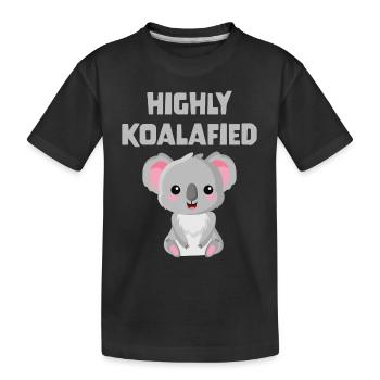 Highly Koalafied - Kids' Premium Organic T-Shirt - black - Front