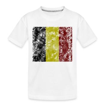 Belgien Vintage Flagge Fahne - Kinder Premium Bio T-Shirt - Weiß - Vorne