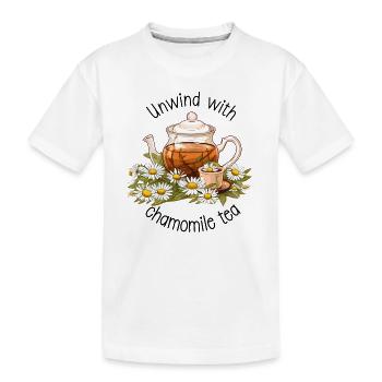 Entspannen Sie sich mit Kamillentee, Aquarell - Kinder Premium Bio T-Shirt - Weiß - Vorne