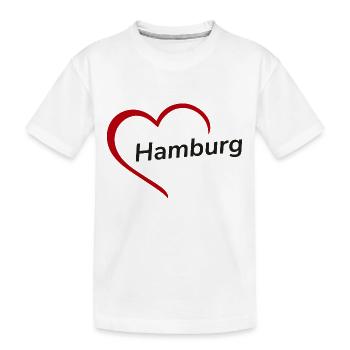 Hambourg avec cœur - Ma ville - J’aime - T-shirt bio Premium Enfant - blanc - Devant