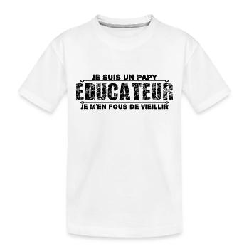je suis un papy éducateur cadeau de papy - T-shirt bio Premium Enfant - blanc - Devant