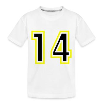 14 Zahl College - Kinder Premium Bio T-Shirt - Weiß - Vorne